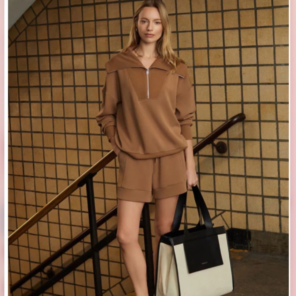 Varley Catherine Half Zip Sweat Golden Bronze Size Small